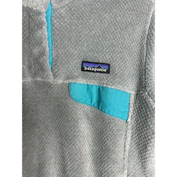 Patagonia Re-Tool Snap T Fleece Pullover in Gray With Blue Trim Medium - Picture 4 of 7